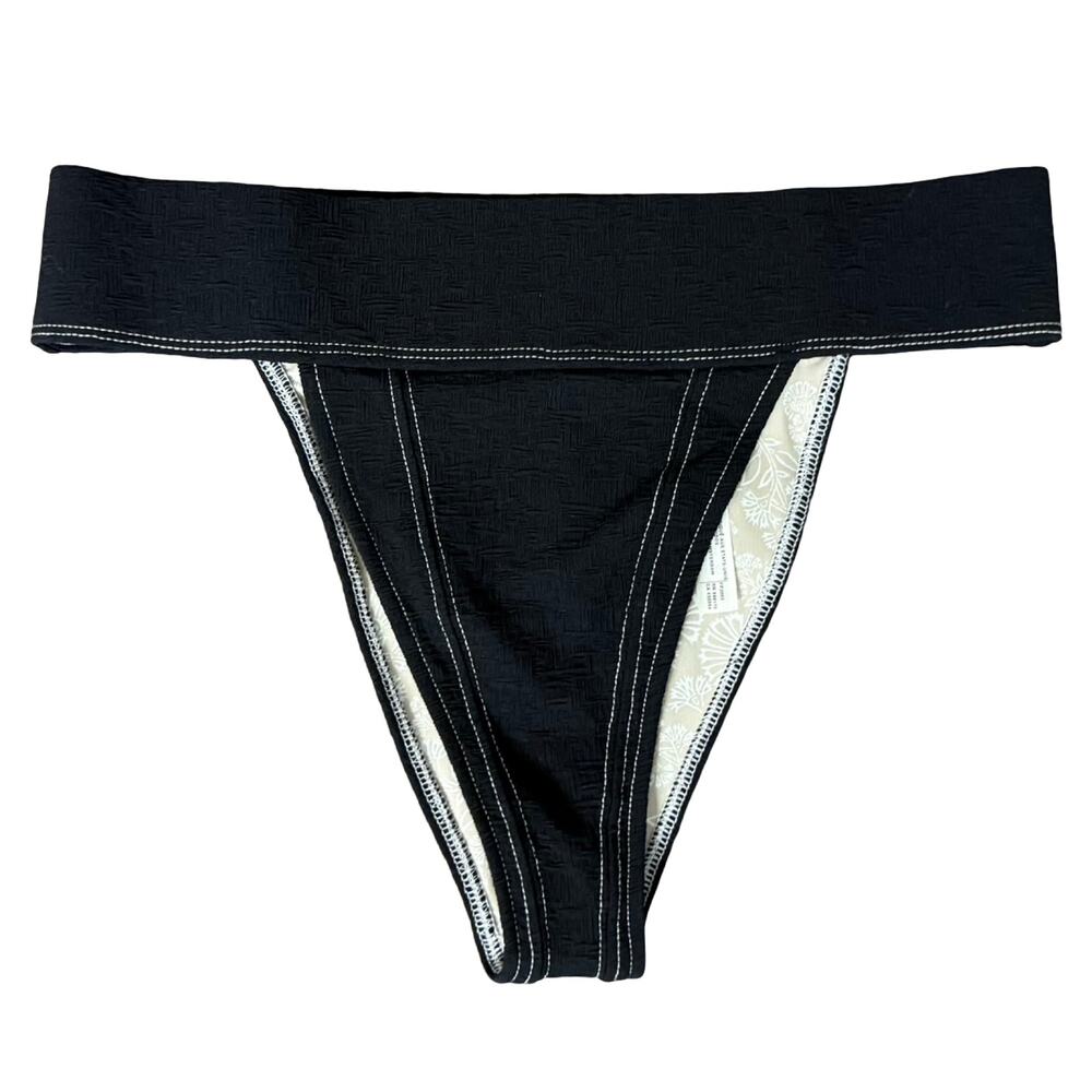 FP Free People Beach Black Dylan High-Waist Bikini Bottoms size L NEW no Tags